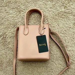 NEW rose pink rectangular shaped petite sac plate bag